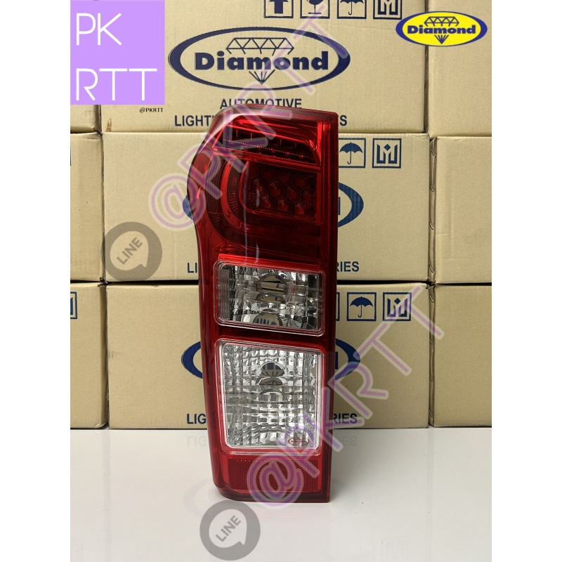 ไฟท้าย D max all new ดีแมก ออนิว 2012 - 2019 LED โคมสีแดง เบ้าเทา อีซูซุ Isuzu Dmax D-max ตราเพชร Diamond