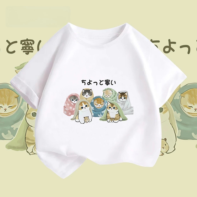Yout-childre kids clothes เสื้อยืด cotton100% 'ลูกแมวเจ็ดตัว/cat' TSHIRT แฟชั่น สไตล์เกาหลี โปรโมชั่น นำเข้า 2025