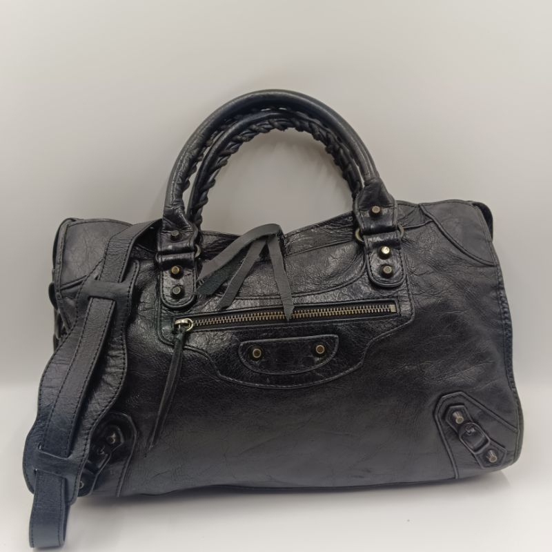 กระเป๋าบาเลนเซียก้า หนังแท้ สีดำ #Balenciaga City Handbag Leather Medium#มือสอง#งานลุ้นแท้#หนังแท้💯#