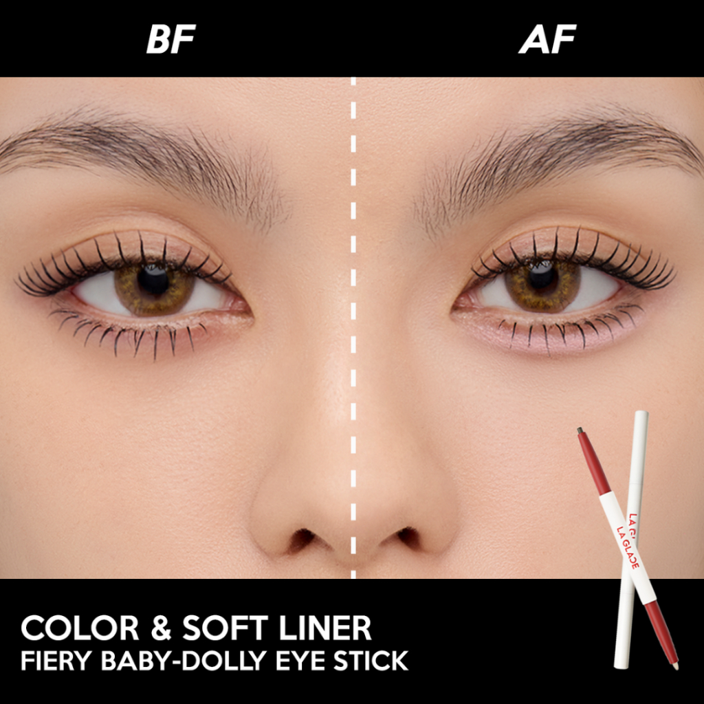 (โฉมใหม่ เฉดใหม่) LA GLACE FIERY BABY-DOLLY EYE STICK | ปากกาดอลลี่อายลากลาส 2in1 เขียนง่าย มือใหม่ใช้ได้ - ภาพย่อย 3