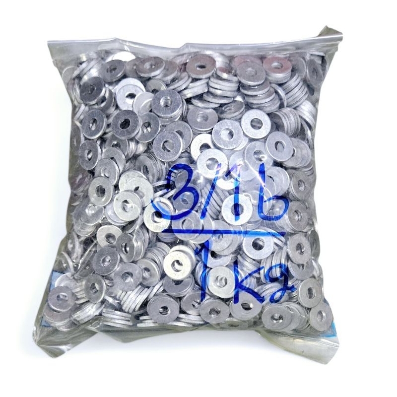 แหวนอลูมิเนียม 3/16" *ราคาต่อ 1 ก.ก.* หนา 1.5mm ขอบ14mm แหวนอลูมิเนียมหุนครึ่ง แหวนมีเนียม1หุนครึ่ง