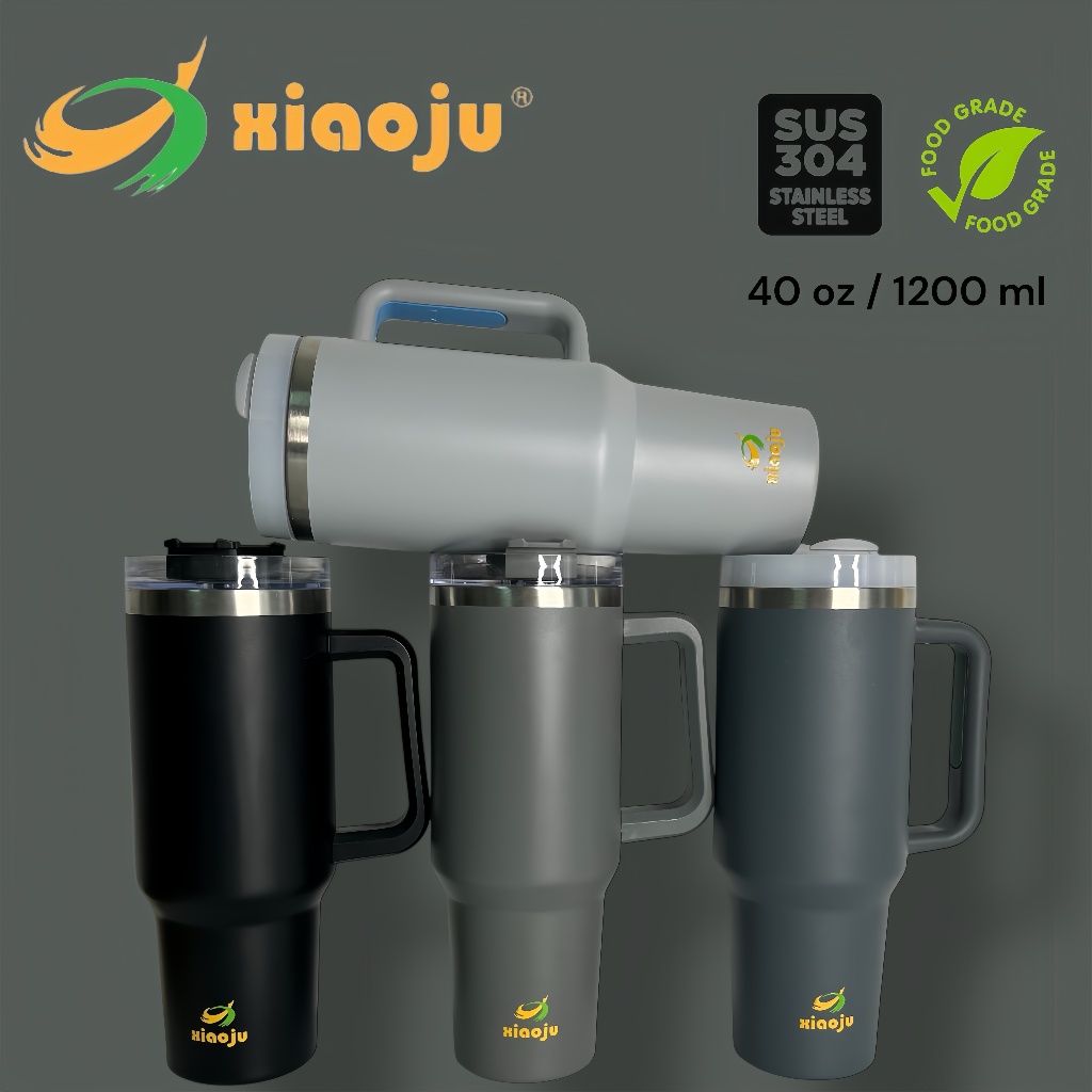 เเก้วเก็บความเย็น หูจับพร้อมสเเตนเลสกันความร้อน ขนาด 1200ml. 40ออนซ์