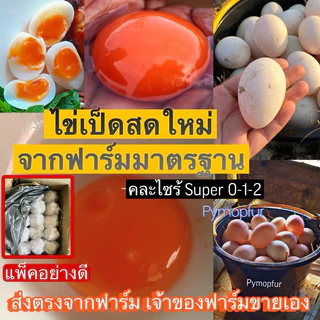 ไข่เป็ดสดอารมณ์ดี ส่งลูกค้าสด ใหม่ ทุกวัน ไม่มีกลิ่นคาว (30 ฟอง)ไซร์คละ น้ำหนัก 55-70 กรัมต่อฟอง