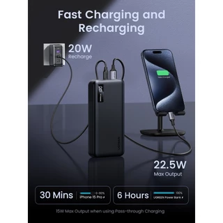 UGREEN Power Bank แบตสำรอง 20000mAh แบบพกพา พาวเวอร์แบงค์ชาร์จเร็ว PD Fast Charging รุ่น 25683