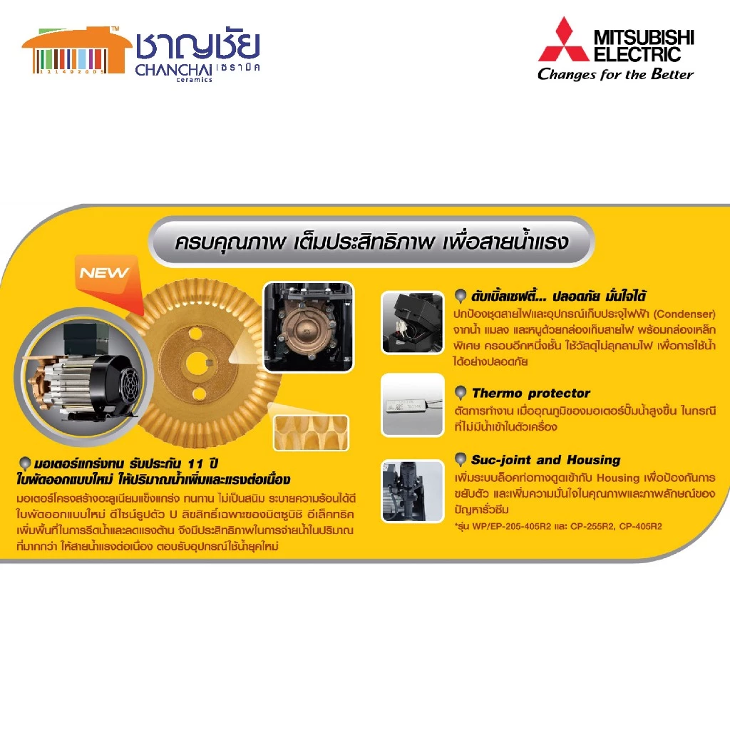 🔥NEW ปั๊มน้ำอัตโนมัติ แรงดันคงที่ มิตซูบิชิ mitsubishi รุ่นใหม่รับประกัน11ปี EP Serie R2 รุ่นใหม่ thumbnail 3