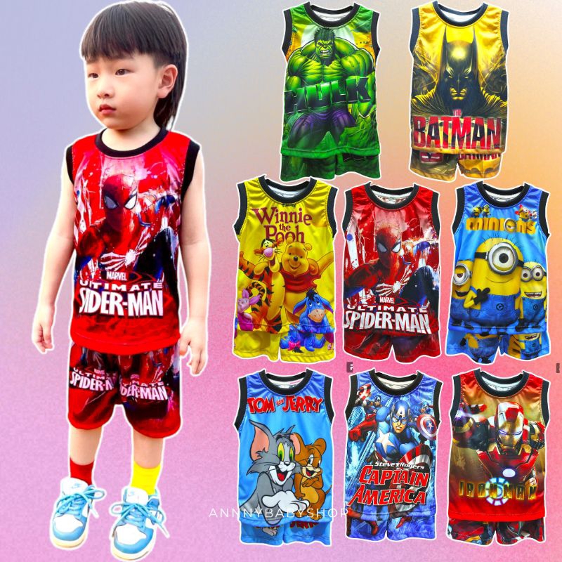 🔥Hot TREND🔥ชุดเสื้อกล้ามเด็กV.2/68 ผ้าลื่นไมรโคร สำหรับเด็ก1-7