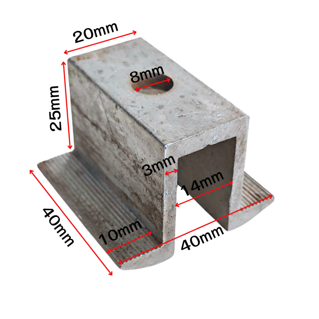 (มือสอง) solar middle clamp สูง25-40mm ยึดกลางแผงโซล่าเซลล์ อุปกรณ์ติดตั้งแผงโซล่าเซลล์มาตรฐาน ผลิตจ