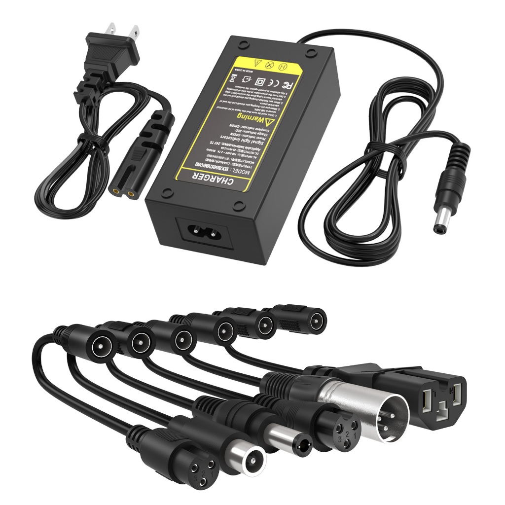 ที่ชาร์จแบตเตอรี่ 42V 2A Charger 7 Plugs Replacement for 36V Lithium Battery Power Adapter Supply Cord อะแดปเตอร์ไฟฟ้า