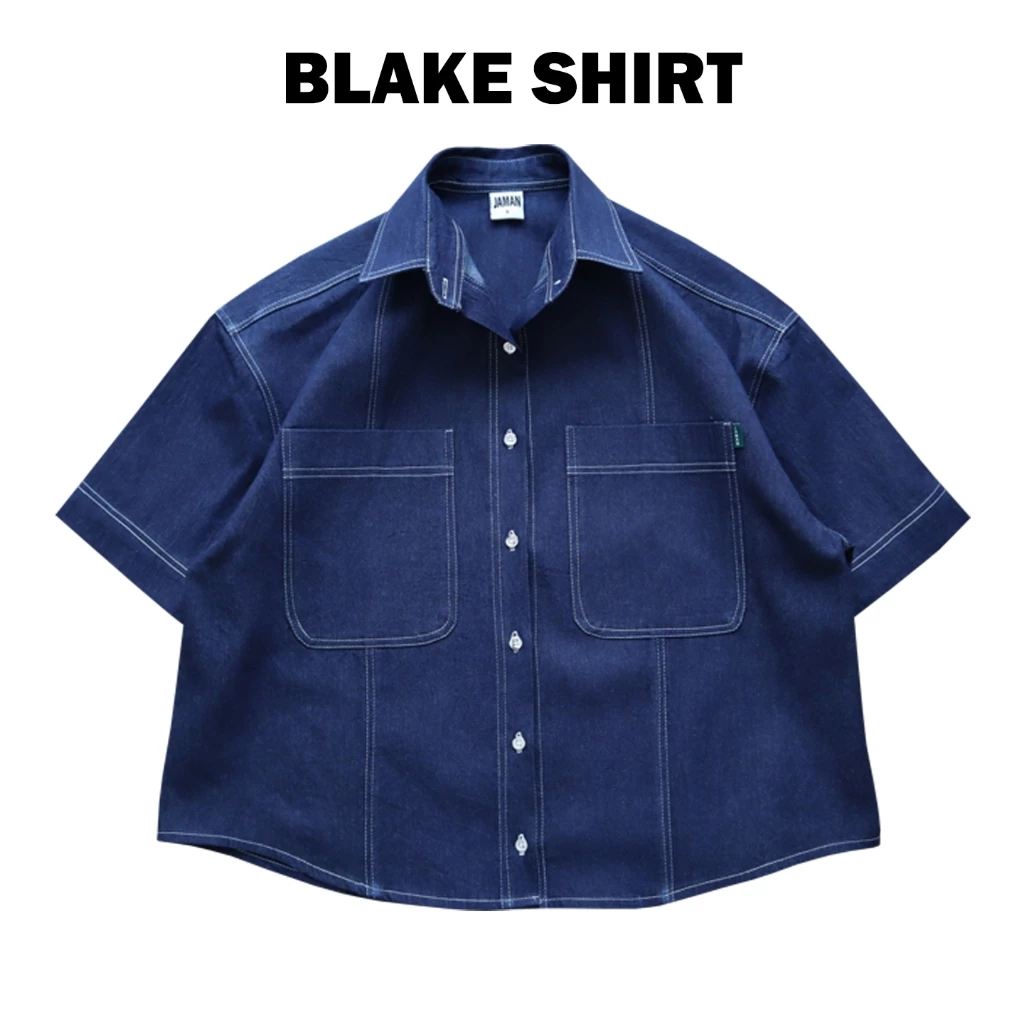 JAMANBKK / BLAKE SHIRT / เสื้อเชิ้ตยีนส์ ทรงครอป