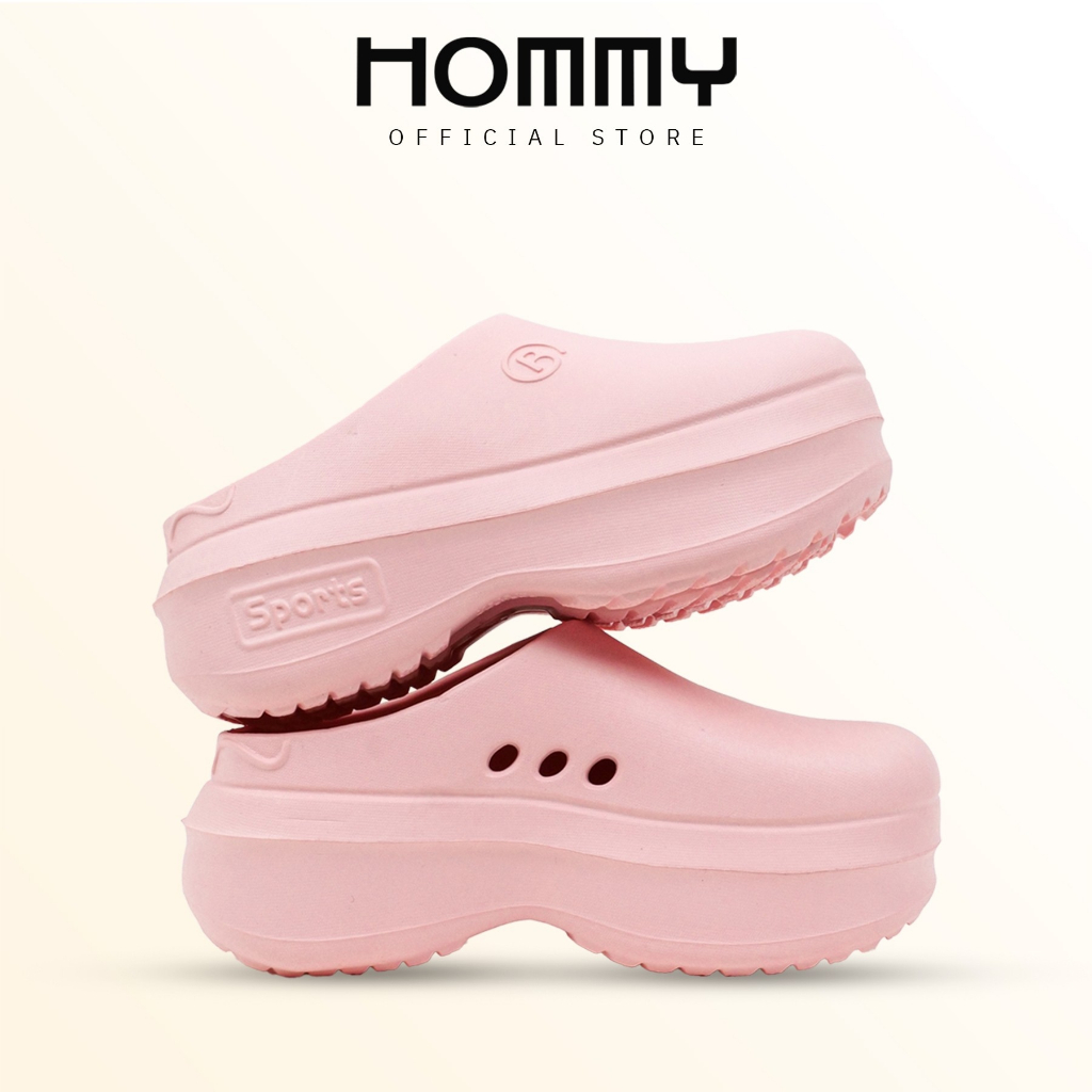 【ลด 1 ไซส์ก่อนสั่งซื้อ】HOMMY รองเท้าแตะ รองเท้าหัวโต รองเท้าผู้หญิง กันลื่น พื้นหนา 6 CM.  (SH-2)