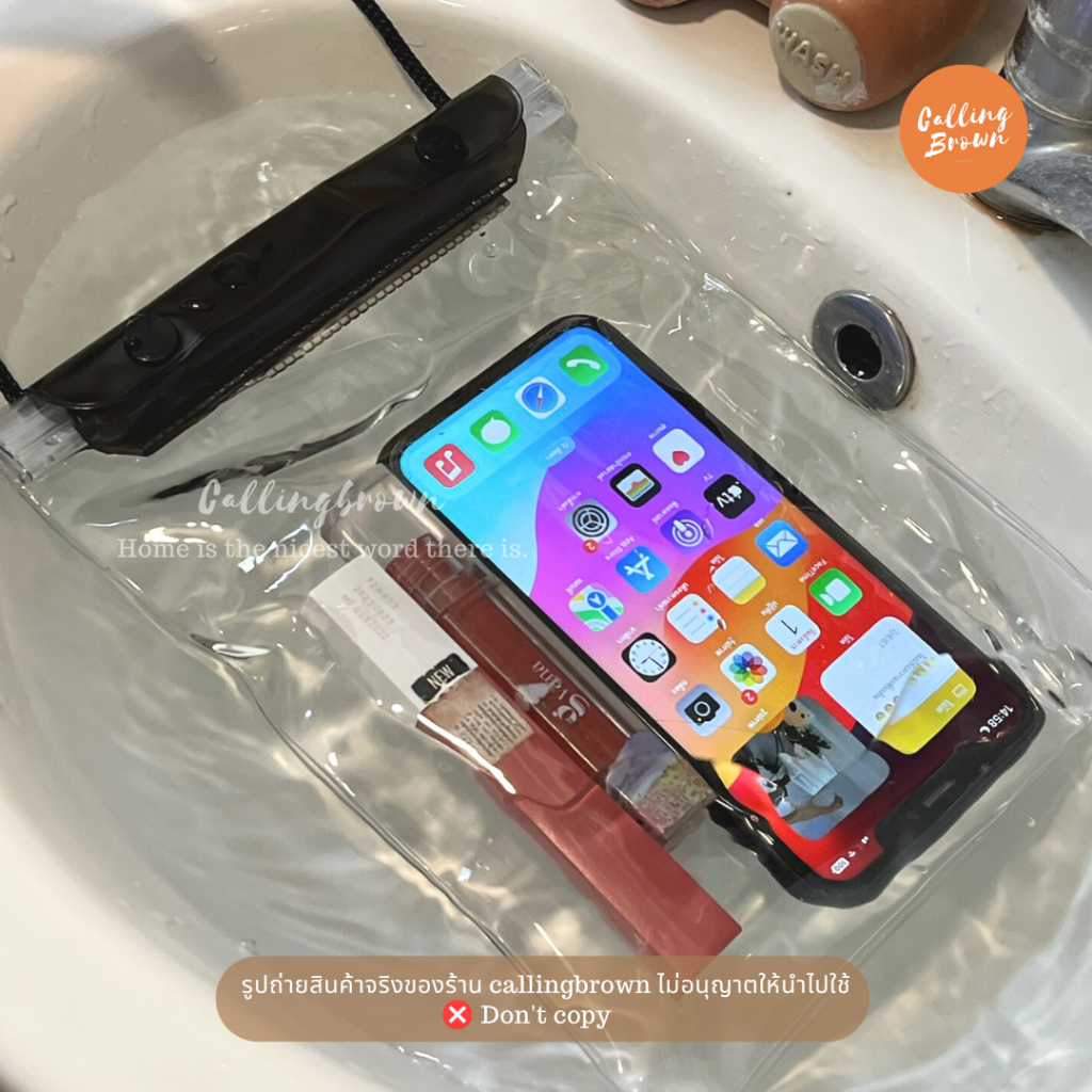 callingbrown [💦พร้อมส่ง💦] ซองกันน้ำ ซองกันน้ำใส่มือถือถ่ายรูปได้ ซองใส่มือถือ กันน้ำเข้า ซองมือถือ