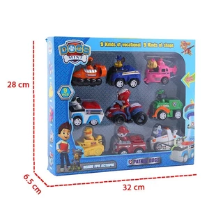 【สุดคุ้ม 9 in 1】ของเล่นรถ PAW Patrol Winding Car Toys 6/9เปลี่ยนรูปได้+ลงจากรถได้! 1 กล่องมีรถ 6-9 คัน ของเล่นเด็กเสริม