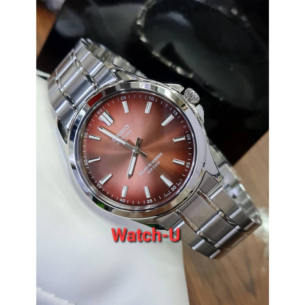 นาฬิกาข้อมือผู้ชายคาสิโอ CASIO SOLAR กระจก SAPPHIRE  MTS-RS100D รุ่น MTS-RS100D-5 / MTS-RS100D-5A