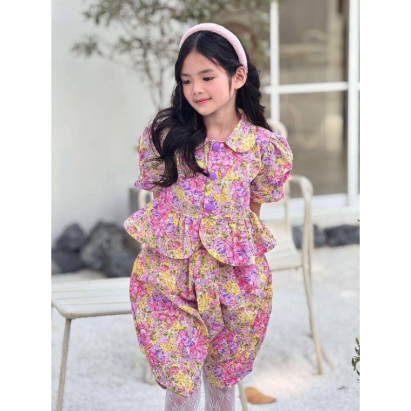 ชุดไทย สงกรานต์  ม่วง ชมพู เขียว (พร้อมส่ง)