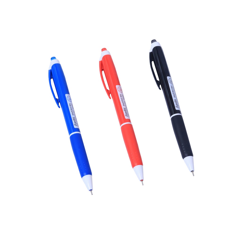 Bantex ปากกาลูกลื่น 0.7 มม ปากกา เขียนลื่น เขียนง่าย พร้อมคลิปหนีบ ด้ามจับนุ่ม Ballpoint Pen