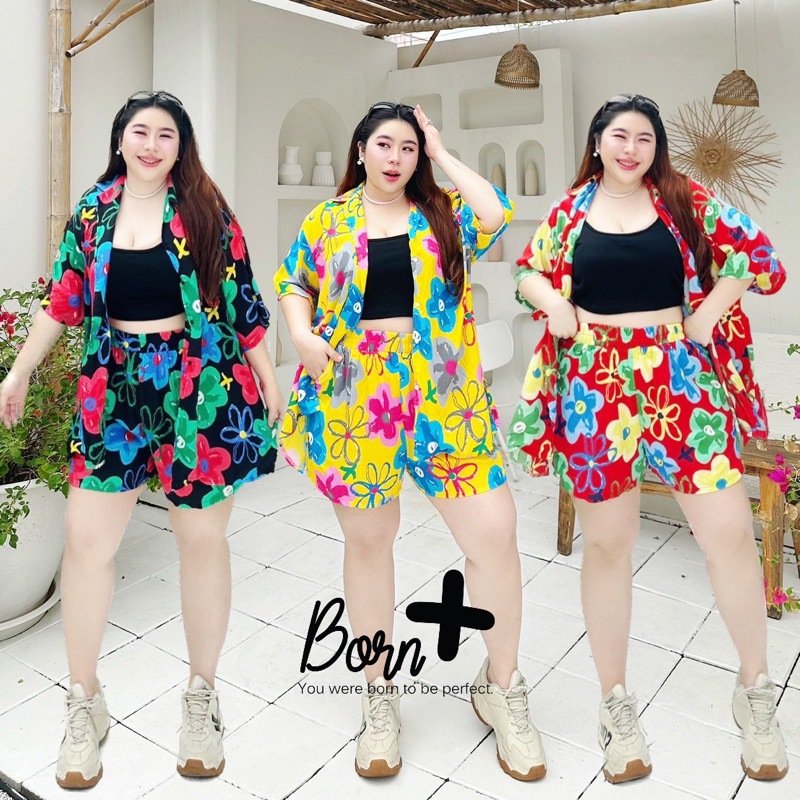 Bornplusชุดเซ็ทไซส์ใหญ่เนื้อผ้าสะปัน