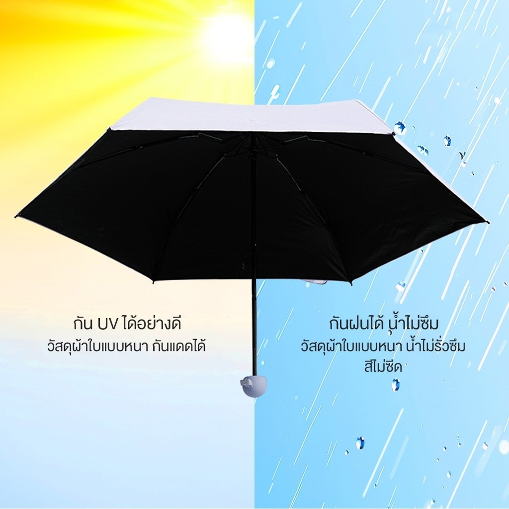 ร่มแคปซูล✨ร่มพับ ร่มสีมินิมอล กัน UV ไซส์พกพา กันยูวี 100% ขนาดเล็ก ด้ามจับมีความแข็งแรงทนทาน ร่มขนาดเล็ก รุ่น รูปที่ 6