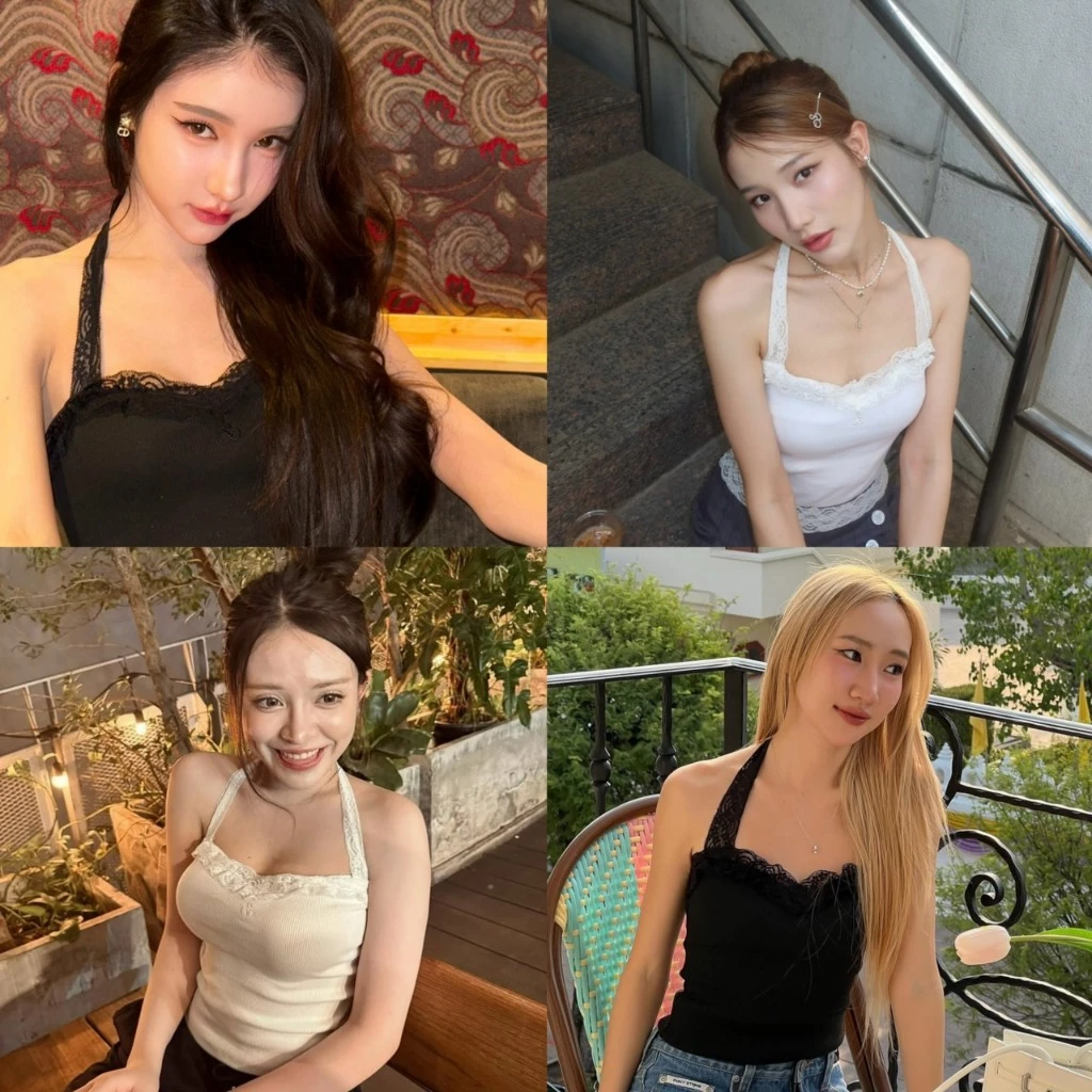 Sistersfabric - Venus Tank เสื้อลูกไม้ผูกคอ