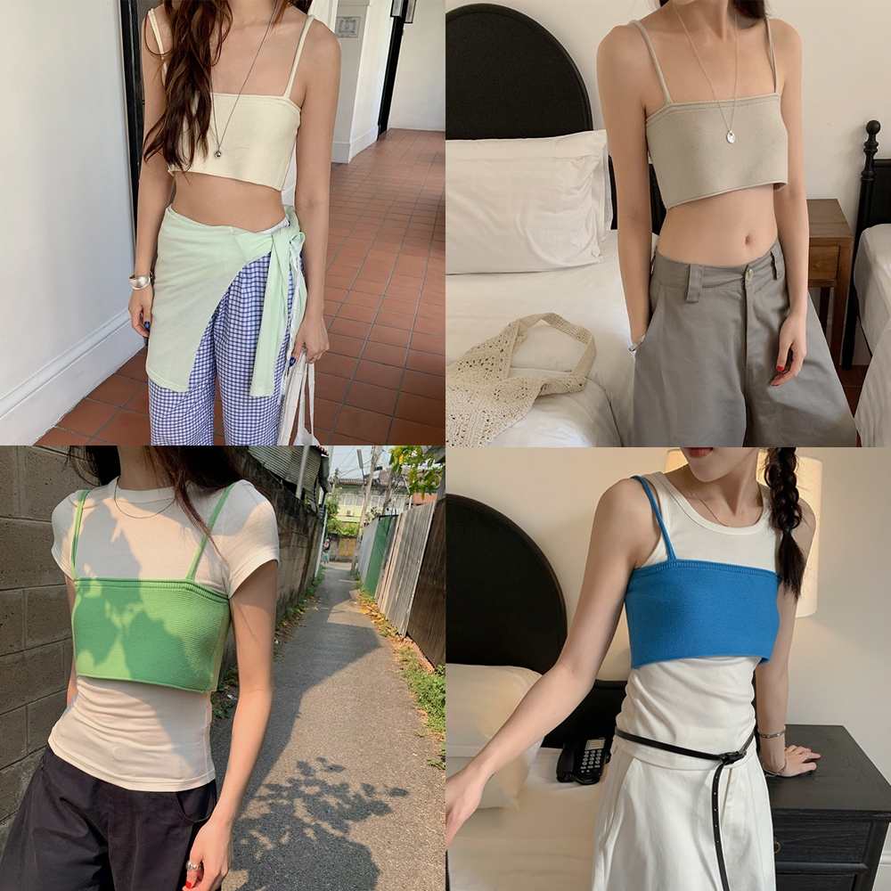 (พร้อมส่ง) Clothestoryy - INBYIN KNIT CAMISOLE TOP เสื้อสายเดี่ยวครอป