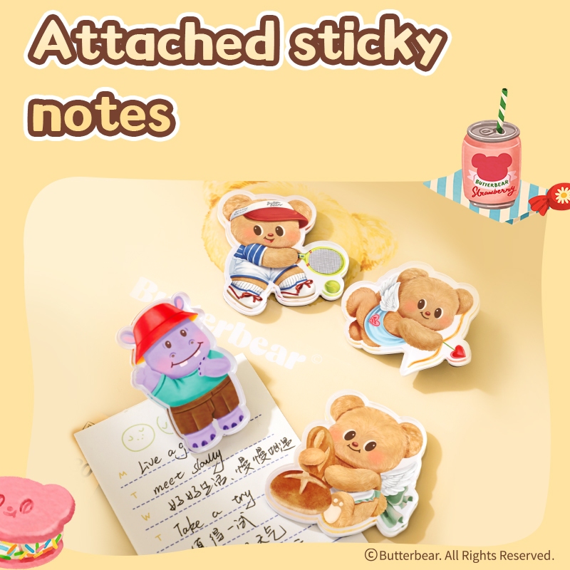 (Butterbear X Deli) แม่เหล็กติดตู้เย็น แม่เหล็กบัตเตอร์แบร์ ฮิปปี้ น้องหมีเนย (สุ่ม4ลาย) ราคา ถูกที่สุด ดีลบีเคเค แกลเลอรีภาพที่ 3