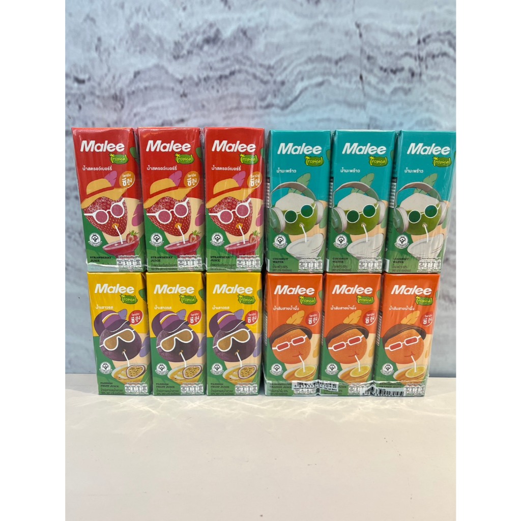 Malee Tropical มาลี ทรอปิคอล น้ำผลไม้ มี 5 รส 180 มล. x 3 กล่อง