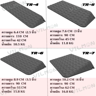 ยางปีนไต่ฟุตบาท ทางลาดปีนฟุตบาท ยางลาดรถยนต์/รถเข็น 7 ขนาด สูง 2.5-10.2 ซม. กันลื่น มีช่องเก็บสาย