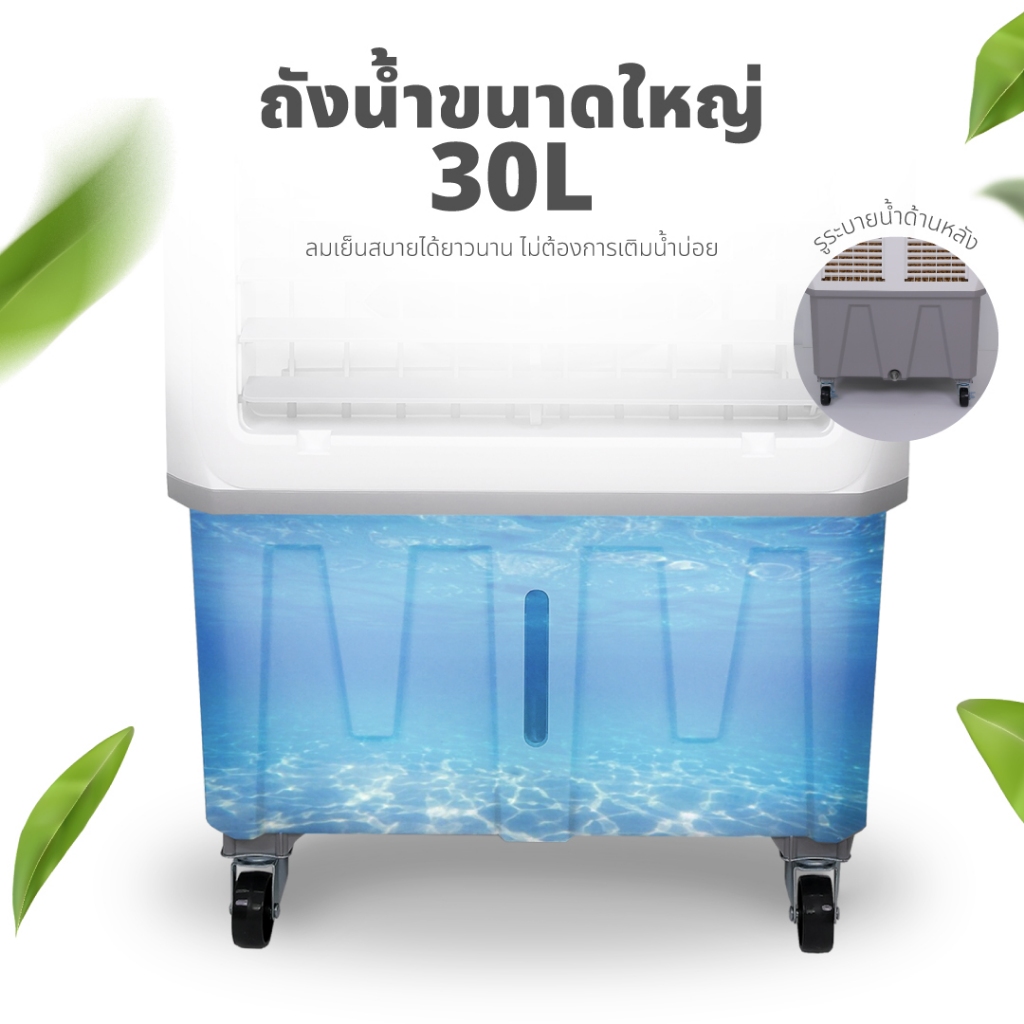 [โค้ดไลฟ์ลดสูงสุด50%] KOOL+ พัดลมไอเย็น รุ่น AC-801 (ขาว-เทา) แถมฟรี cooling pack 4 ชิ้น พัดลมไอเย็น - รูปที่ 3