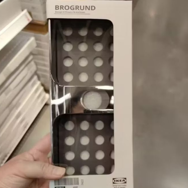 IKEA (อิเกีย)​ แท้​ค่ะ​ BROGRUND บรูกรุนด์ ชั้นวางของอาบน้ำ, ชุบโครเมียม, 25×4 ซม. ราคา ถูกที่สุด ดีลบีเคเค
