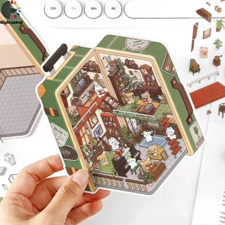 ติ๊กเกอร์วารสารน่ารักสติกเกอร์กันน้ํากระดาษสมุดวัสดุสมุดภาพชุด Diy สติกเกอร์ปริศนา