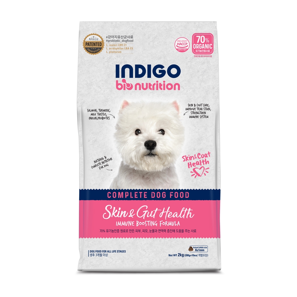 Indigo Bionutrition Skin & Gut Health for Dog อาหารสุนัขออร์แกนิค บำรุงขนและดูแลลำไส้ 2 กก.เกาหลี