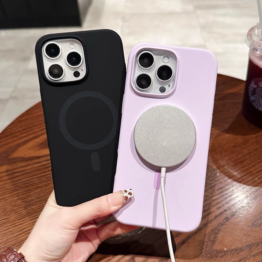 เคสซิลิโคน เคสชาร์จได้ เคสสีพื้นชาร์จได้ งานกำมะหยี่ for iPhone 11Pro/12Pro/13Pro/14Pro/15Pro/16Pro/15plus/16plus - รูปที่ 2