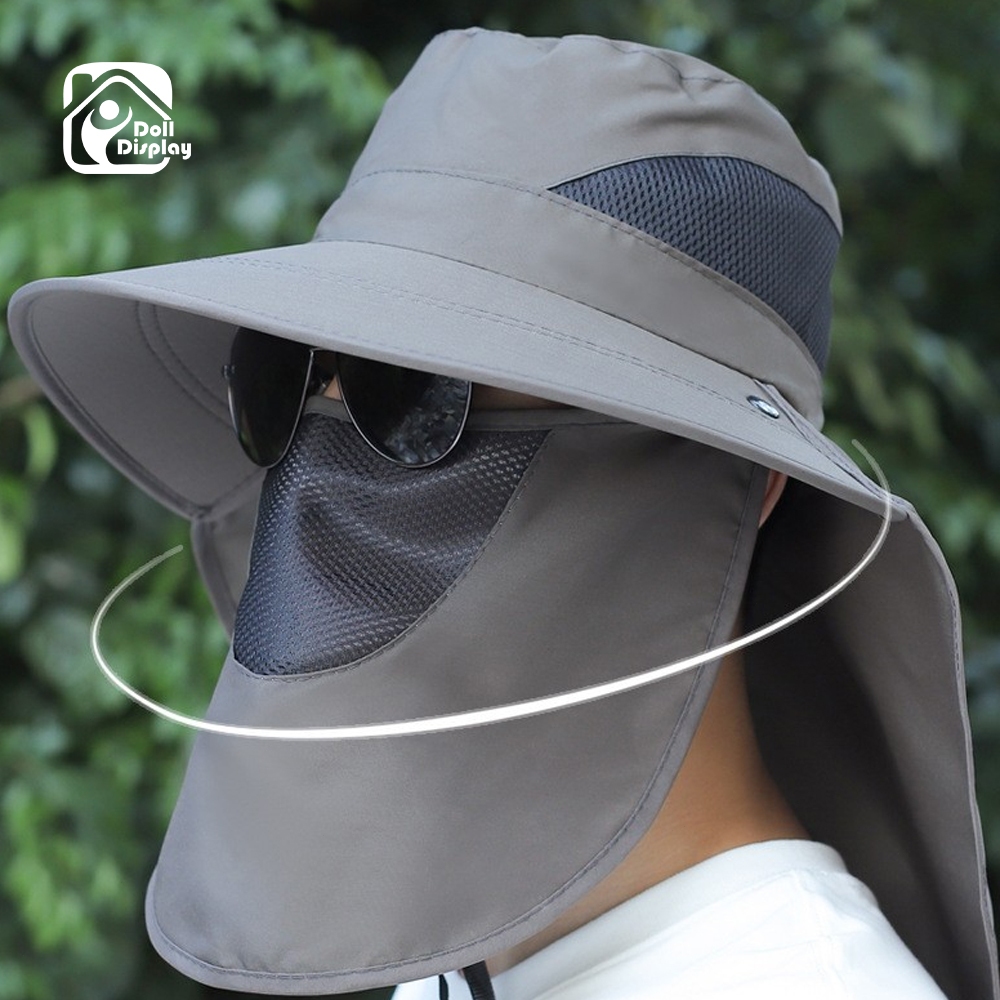 หมวกบักเก็ต หมวกเดินป่า คุณภาพสู แฟชั่นฤดูร้อน กันแดด ระบายอากาศ มี 3 สีให้เลือก หมวกกันแดด 360 องศา - รูปที่ 7