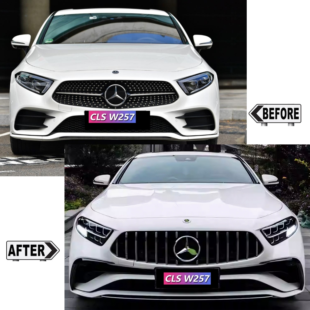 ชุด กันชนหน้า กระจังหน้า ดิฟฟิวเซอร์ Diffuser สำหรับ CLS 300d CLS 220d CLS 53 สำหรับ CLS C257 แบบพลา