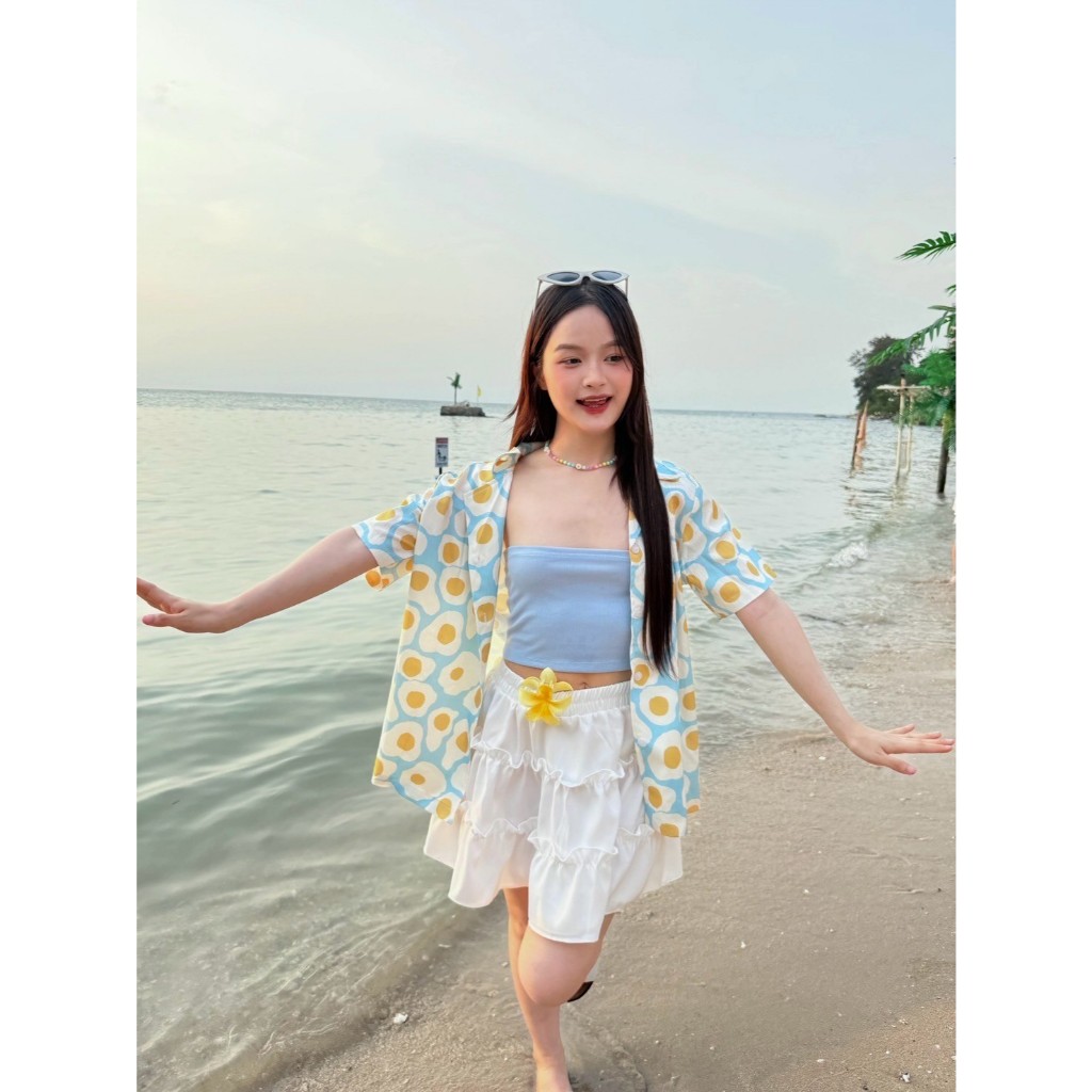 ⚡️[พร้อมส่ง] เสื้อฮาวาย เสื้อสงกรานต์ ตัวยาว พิมพ์ลาย #FF11 - รูปที่ 4