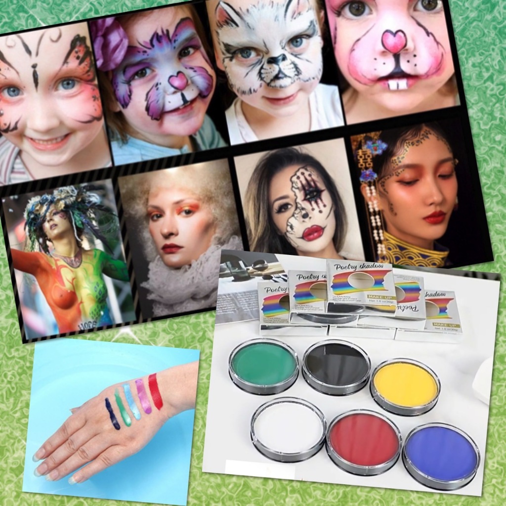 🌈 สีน้ำ ทาหน้า สีพรางหน้า เพ้นท์หน้า สีทาหน้า บอดี้เพ้นท์ กิจกรรมปาร์ตี้ ภาคสนาม ไร้สารพิษ ล้างออกง่าย เกรดพรีเมี่ยม 🌈