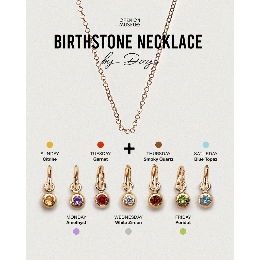 สร้อยคอพลอยประจำวันเกิด [Open on Museum] Birthstone Necklace by Day