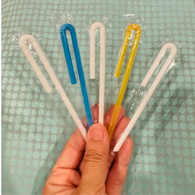 หลอดนมข้องอ 50 ชิ้น ขนาด 180-200 มล. หลอดพลาสติก หลอดนมห่อฟิล์ม หลอดดูดนมดูดน้ำ