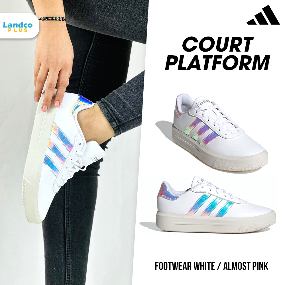 Adidas อาดิดาส รองเท้าผ้าใบ รองเท้าลำลอง พื้นหนา W Court Platform IG8606 (2000)