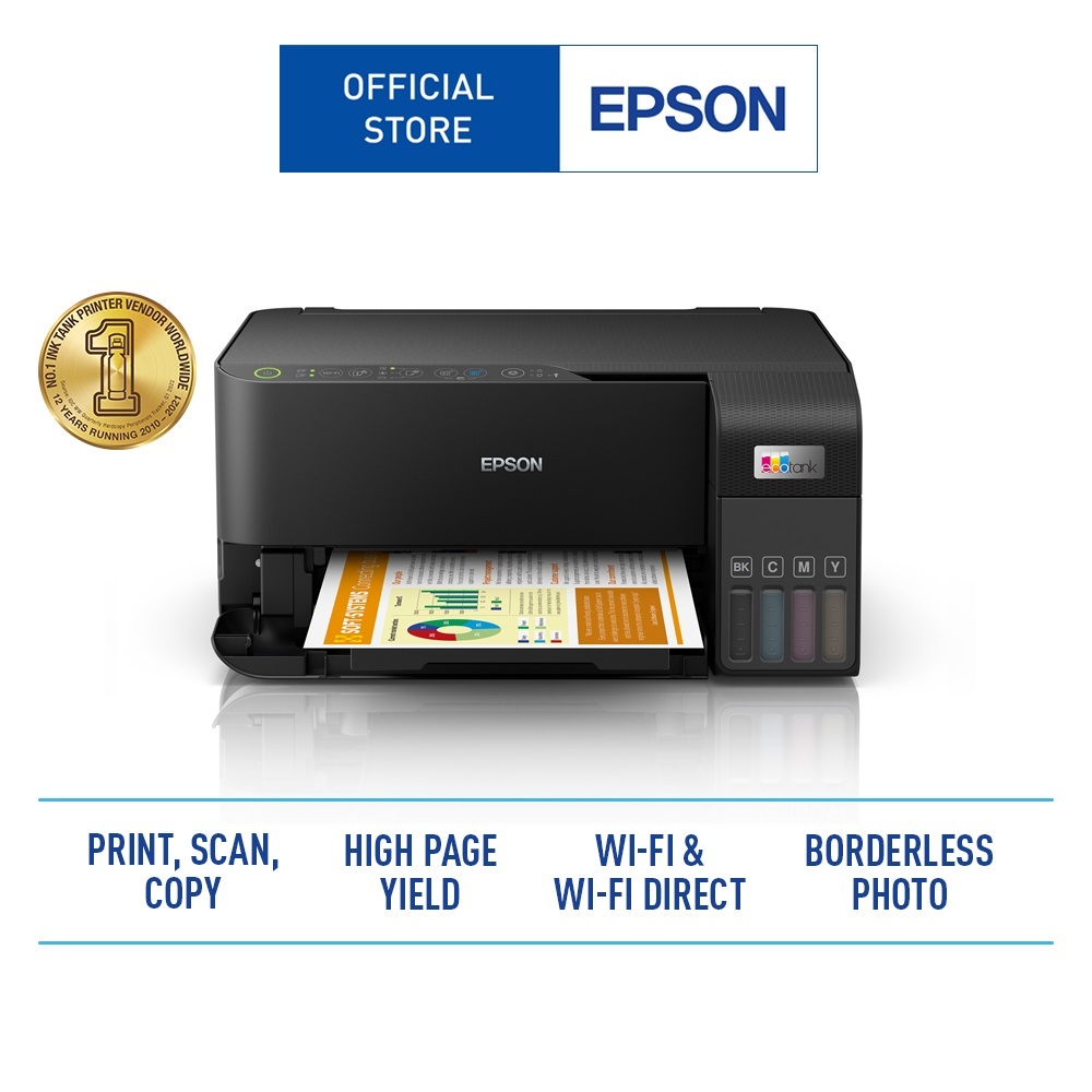 Epson L3550 High-speed A4 colour มัลติฟังก์ชัน 3-in-1 printer with Wi-Fi Direct (Print/Copy/Scan/WiF