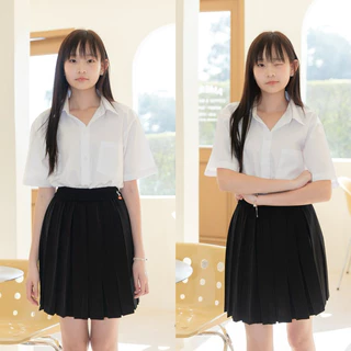 เสื้อนักศึกษาทรงบอยมีกระเป๋า (Oversize) เสื้อนักศึกษา Sz.s36-56