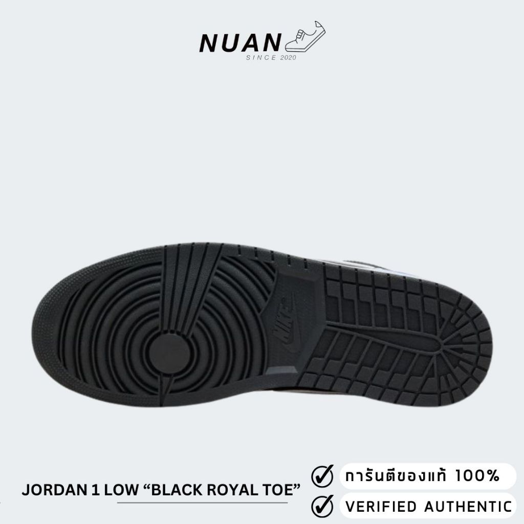 Nike Jordan 1 Low "Black Royal Toe" 553558-042 การันตี ของแท้ 100% รองเท้าลำลอง