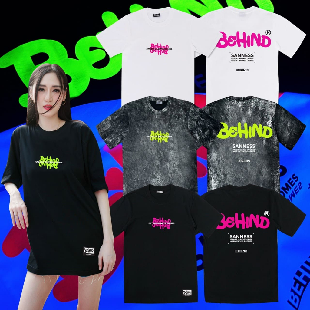 BEHIND เสื้อยืด “ PAYDAY ALWAYS COMES “ แขนสั้น แขนยาว แนวสตรีท Oversize เสื้อยืดชาย หญิง ( สีสะท้อนแสง )