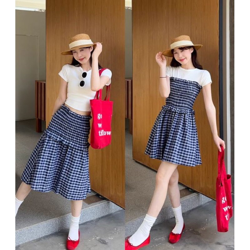 [5287] กระโปรงลายสกอต