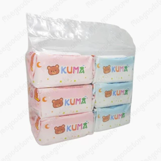 พร้อมส่ง! 6 ห่อ (ยกแพ็ค) ผ้าเช็ดทำความสะอาดแบบเปียก ทิชชู่เปียก ทิชชู่เปียกคุมะ KUMA กระดาษทิชชู่เปียก 1 ห่อ 40 แผ่น