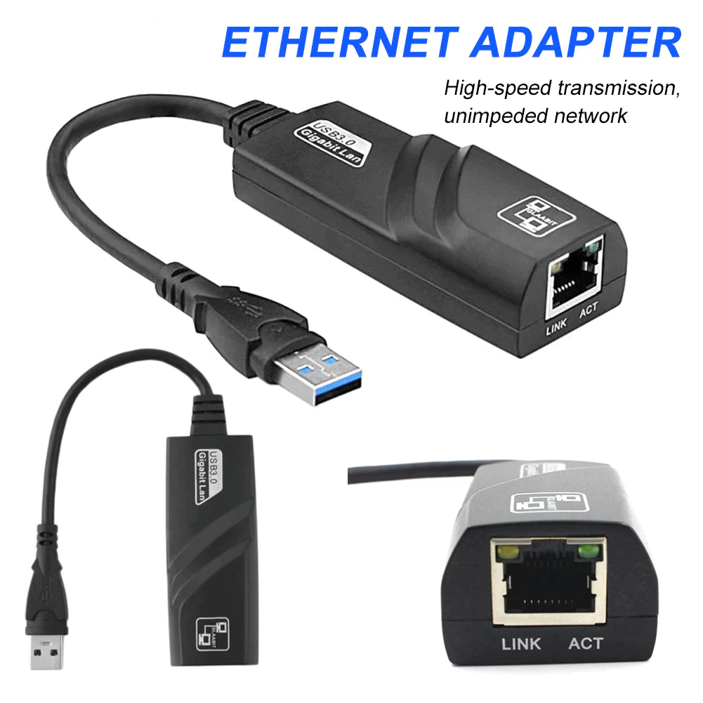 สายแปลง USB to LAN RJ45 Gigabit Adapter 10/100/1000Mbps อุปกรณ์เชื่อมต่อสายอินเตอร์เน็ต