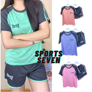 ชุดกีฬาผู้หญิงฤดูร้อนใหม่สีตัดกันแห้งเร็วแฟชั่นลำลองพิมพ์ลาย…