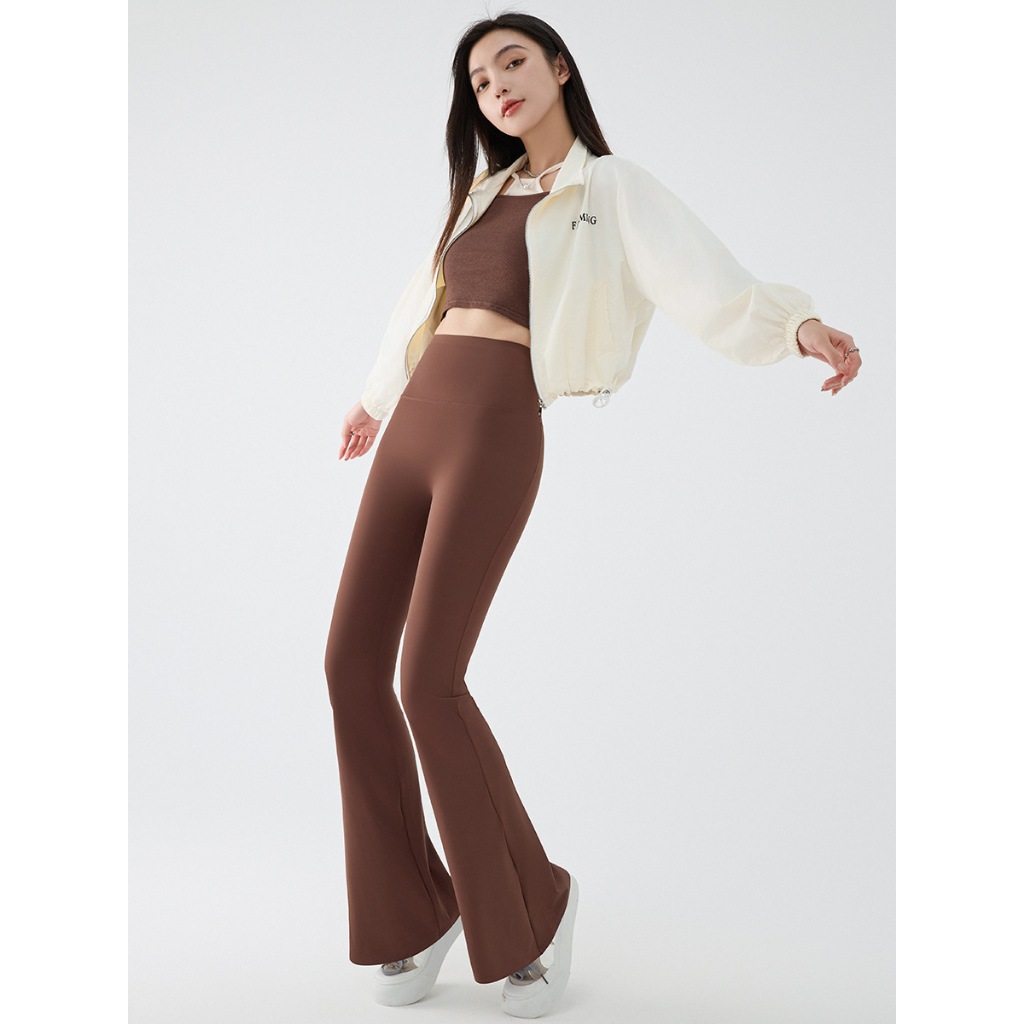 S-3XLกางเกงออกกำลังกายขายาว ทรงขาม้า เอวสูง เก็บพุง กระชับสัดส่วน ผ้ายืดหยุ่นได้ดี เป้าไม่ยิ้ม - รูปที่ 3