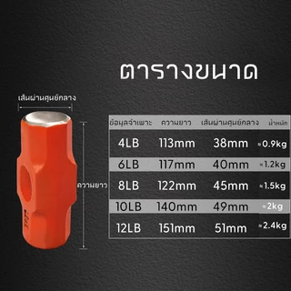 MUSCLE COW หัวค้อนทุบหิน ขนาด 4/6/8/10/12 ปอนด์ ปอนด์ ค้อนทุบหิน ฆ้อนทุบหิน หัวฆ้อน ค้อน หัวค้อนปอนด์ ค้อนทุบหิน