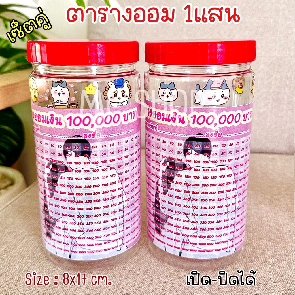 กระปุกออมสินพลาสติกเปิด-ปิดได้ แถมฟรีตารางออม+สติกเกอร์ตกแต่ง ปี๊บออมสิน กันน้ำ ไม่ขึ้นรา พ่นสีกันสนิม ขนาด 1
