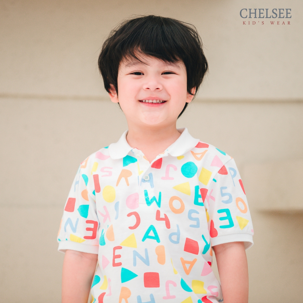 Chelsee เสื้อโปโล แขนสั้น ลาย ABC อายุ 1.5-10 ปี ผ้า 100%Cotton เด็กผู้ชาย เสื้อผ้าเด็กโต รุ่น 128150 - รูปที่ 4